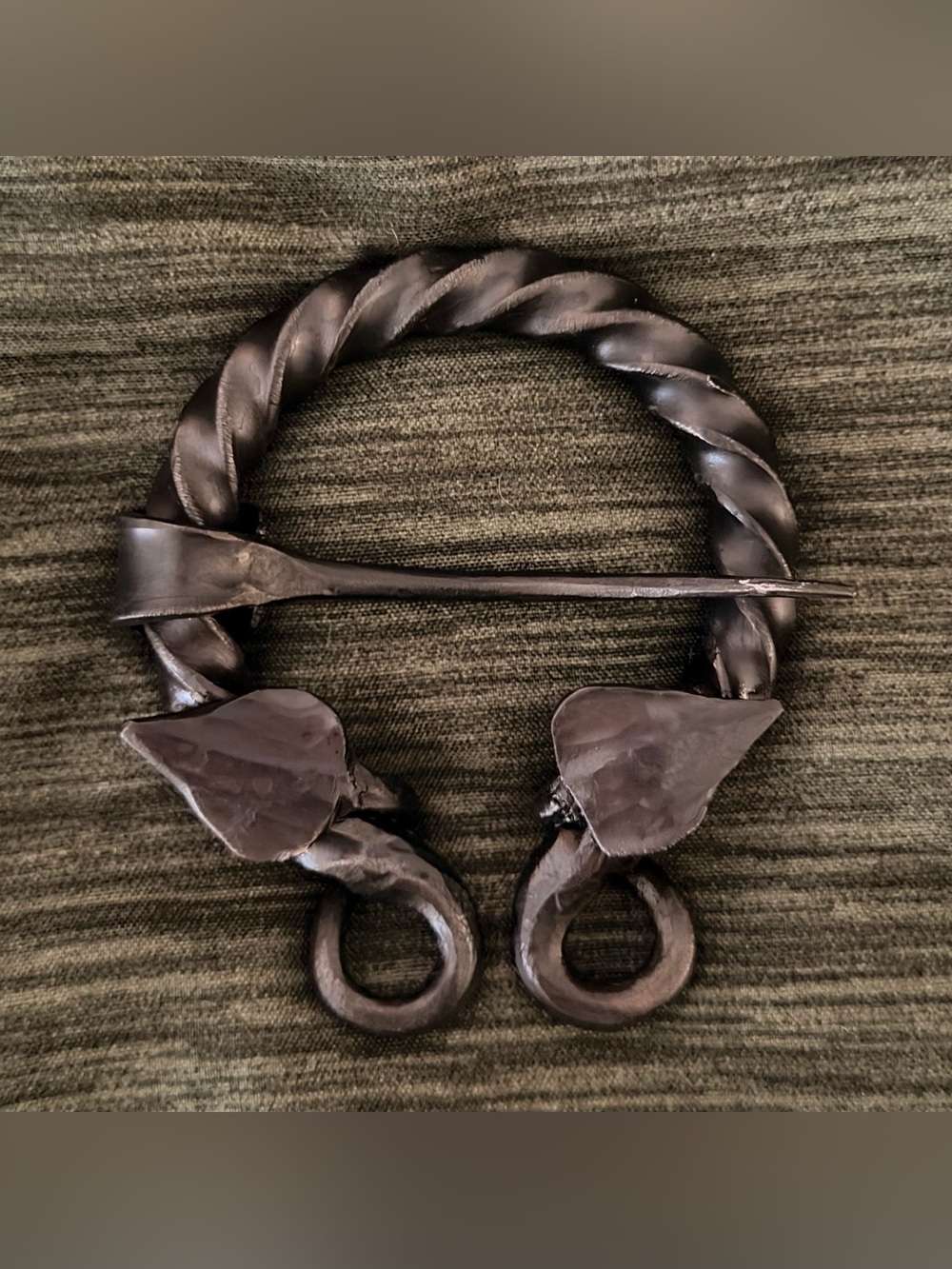 Hand Forged Iron Viking Horseshoe Brooch/Penannular Brooch